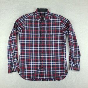 Hammer Made Dress Shirt Mens 15.5 / 39 Blue Red Check Plaid Button Up